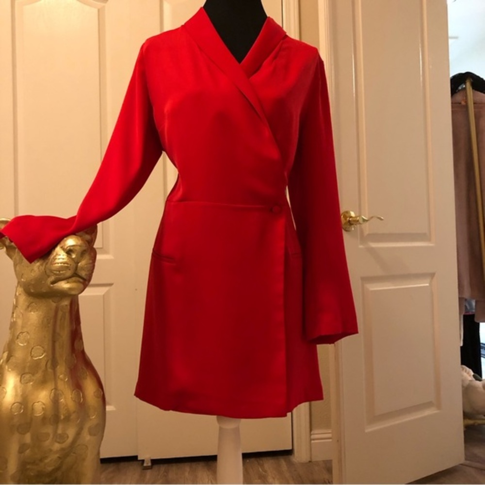 Zara blazer shorts play suit red size XL